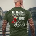 It's The Most Wonderful Time For A Beer Christmas Santa Hat Men's T-shirt Back Print Gifts for Old Men