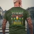 It's The Most Wonderful Time For A Beer Ugly Sweater Xmas Men's T-shirt Back Print Gifts for Old Men