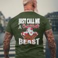 Just Call A Christmas Beast Cute Ginger Bread Star Cookie Men's T-shirt Back Print Gifts for Old Men