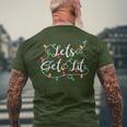 Let's Get Lit Xmas Holidays Christmas Men's T-shirt Back Print Gifts for Old Men