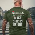 Most Likely To Christmas Matching Family Pajamas Men's T-shirt Back Print Gifts for Old Men