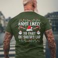 Most Likely To Fart On Santa's Lap Family Christmas Holiday Men's T-shirt Back Print Gifts for Old Men
