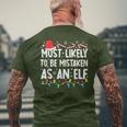 Most Likely To Be Mistaken As An Elf Family Christmas Men's T-shirt Back Print Gifts for Old Men
