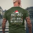 Most Likely To Nap On Christmas Award-Winning Relaxation Men's T-shirt Back Print Gifts for Old Men