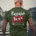 Matching Christmas Pajama Red Plaid Papaw Bear Men's T-shirt Back Print Gifts for Old Men