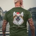 Merry Christmas Corgi Santa Dog Ugly Christmas Sweater Men's T-shirt Back Print Gifts for Old Men