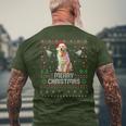 Merry Christmas Lighting Ugly Golden Retriever Christmas Men's T-shirt Back Print Gifts for Old Men