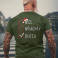 Nice Naughty Dutch Christmas Netherlands Heritage Roots Men's T-shirt Back Print Gifts for Old Men