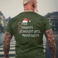 Nice Naughty Innocent Until Proven Guilty Santa Hat Xmas Men's T-shirt Back Print Gifts for Old Men