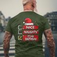 Nice Naughty It's My Birthday Christmas List Santa Claus Men's T-shirt Back Print Gifts for Old Men