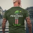 Pickelball Elf Matching Family Group Christmas Elf Men's T-shirt Back Print Gifts for Old Men