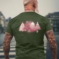 Pink Christmas Trees Oh Beautiful Christmas Tree Men's T-shirt Back Print Gifts for Old Men