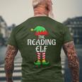 The Reading Elf Xmas Matching Christmas Family Pajama Men's T-shirt Back Print Gifts for Old Men