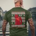 Red Buffalo Plaid Weasel Lovers Ugly Xmas Family Matching Men's T-shirt Back Print Gifts for Old Men
