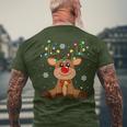 Red Nose Rudolph Reindeer Costumes Christmas Family Matching Men's T-shirt Back Print Gifts for Old Men
