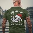 Retro Dead Inside But Jolly Af Skeleton Christmas Lights Men's T-shirt Back Print Gifts for Old Men