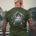 Santa Crab Clause Coastal Beach Christmas July Claws Men's T-shirt Back Print Gifts for Old Men