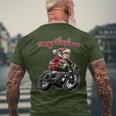 Santa Riding A Motorbike Christmas Motorcycle Christmas Men's T-shirt Back Print Gifts for Old Men
