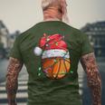 Santa Sports Christmas Hooper Basketball Player Men's T-shirt Back Print Gifts for Old Men