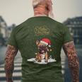 Santa Xmas Frenchie Merry Christmas French Bulldog Puppy Men's T-shirt Back Print Gifts for Old Men