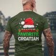 Santa's Favorite Croatian Christmas Family Matching Men's T-shirt Back Print Gifts for Old Men