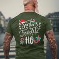 Santas Favorite Ho Christmas Santa Hat Xmas Pajamas Men's T-shirt Back Print Gifts for Old Men
