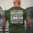 Simon Name Personalized Birthday Christmas Joke Men's T-shirt Back Print Gifts for Old Men