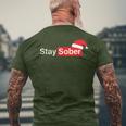 Stay Sober Santa Hat Men's T-shirt Back Print Gifts for Old Men