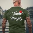 Team Naughty Nice Holiday Christmas Santa Men's T-shirt Back Print Gifts for Old Men