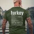 Thanksgiving Christmas Turkey Nutritional Facts Men's T-shirt Back Print Gifts for Old Men