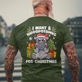 I Want A Hippopotamus For Christmas Hippo Christmas Men's T-shirt Back Print Gifts for Old Men