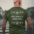 Xmas Themed Spread Kindness Like Snowflakes Merry Christmas Men's T-shirt Back Print Gifts for Old Men