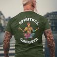 Yoga Christmas Idea Yoga Spiritual Gangsta Men's T-shirt Back Print Gifts for Old Men