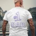 1 Dad Father's Day Daddy Mens Back Print T-shirt Gifts for Old Men