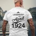 100 Geburtstag 100 Jahre Alt Legendär Seit April 1924 T-Shirt mit Rückendruck Geschenke für alte Männer