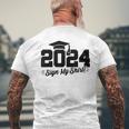 2024 Senior Graduation Autograph Class Of 2024 Men's T-shirt Back Print Gifts for Old Men