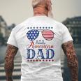 4Th Of July All American Dad Sunglasses Matching Family Mens Back Print T-shirt Gifts for Old Men