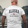 Alaska American Flag Veteran Military Usa Mens Back Print T-shirt Gifts for Old Men