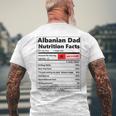 Albanian Dad Nutrition Facts Fathers Day Albanian Daddy Men's T-shirt Back Print Gifts for Old Men
