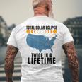 America Total Solar Eclipse April 8 2024 Usa Map Totality Men's T-shirt Back Print Gifts for Old Men