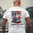 American Flag Canada Flag Freedom Convoy 2022 Trucker Driver Mens Back Print T-shirt Gifts for Old Men
