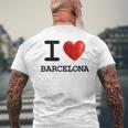 Avec Inscription I Love Barcelona Et Cœur T-shirt imprimé au dos Cadeaux pour les vieillards