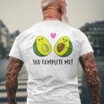Avocado You Complete Me Vegan Partner Look Avocado T-Shirt mit Rückendruck Geschenke für alte Männer