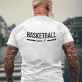 Basketball Dad Simple Mens Back Print T-shirt Gifts for Old Men