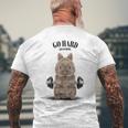 Beige Dwarf Rabbit Muscle Training Weightlifting Fitness Men's T-shirt Back Print Gifts for Old Men