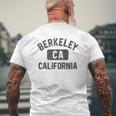 Berkeley California Gym Style Black W Distressed Black Print Mens Back Print T-shirt Gifts for Old Men
