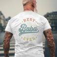Best Baba Ever Father's Day Baba Vintage Emblem Men's T-shirt Back Print Gifts for Old Men
