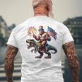 Bigfoot Sasquatch Riding DinosaurRex 4Th Of July Men's T-shirt Back Print Gifts for Old Men
