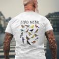 Bird Nerd Different Kinds Of Bird Mens Back Print T-shirt Gifts for Old Men