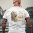 Blessed By God Loved By Jesus Christian Lion Men's T-shirt Back Print Gifts for Old Men